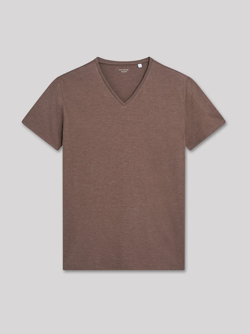 T-shirt col V mélange coton Supima®