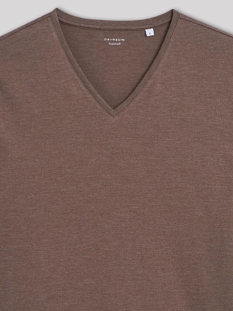 T-shirt col V mélange coton Supima®