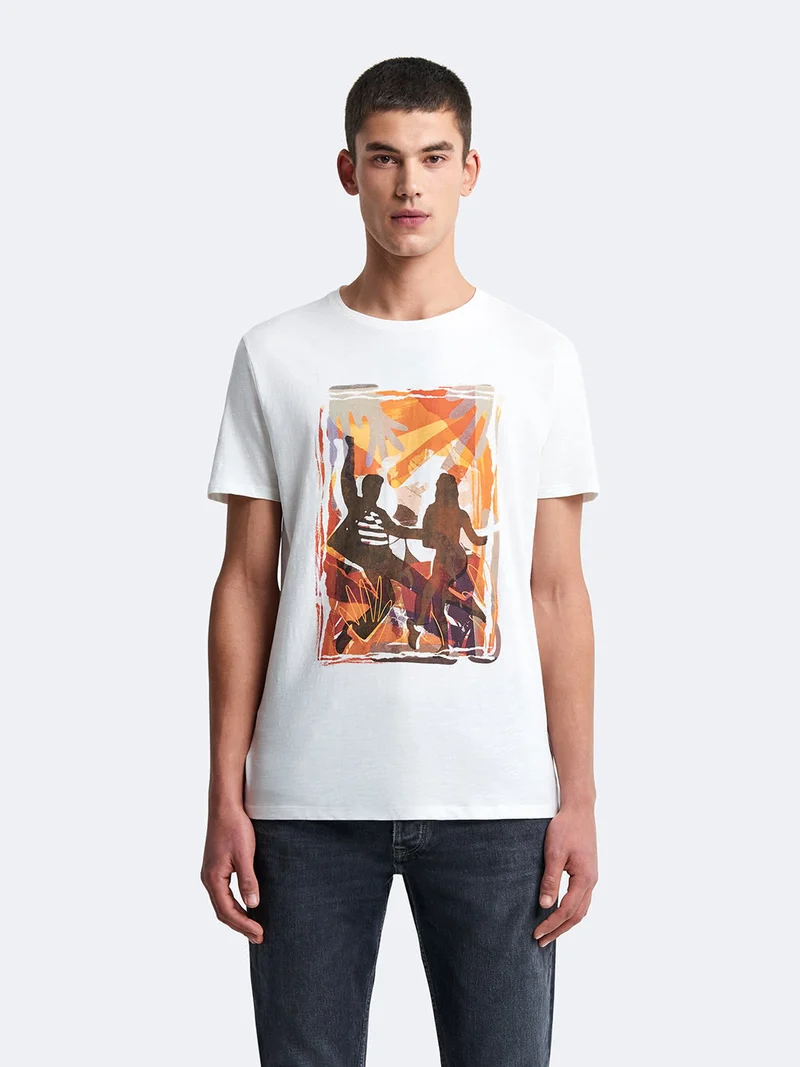 T-shirt col rond coton en conversion