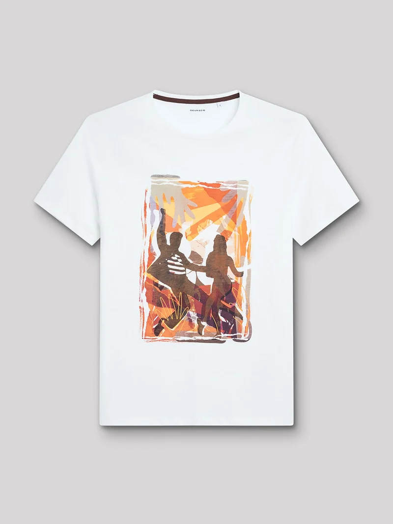 T-shirt col rond coton en conversion