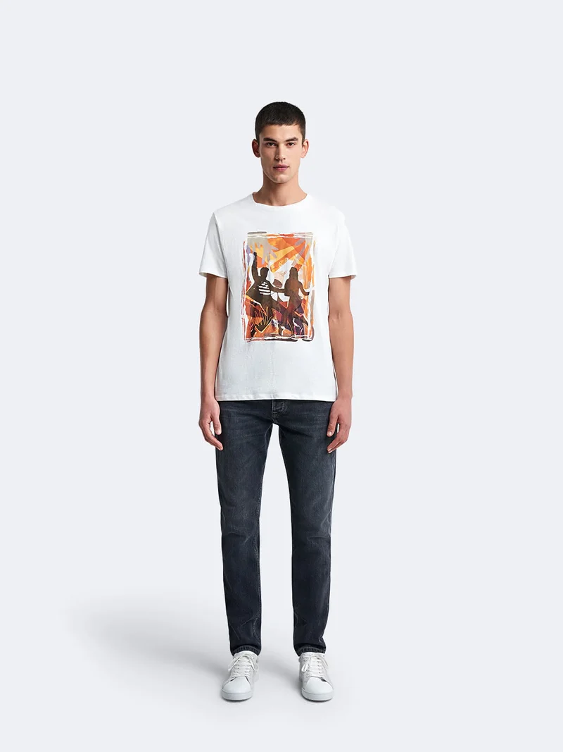 T-shirt col rond coton en conversion