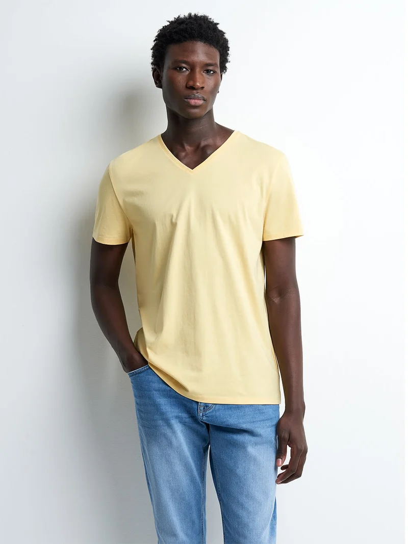 T-shirt col V en coton Supima®