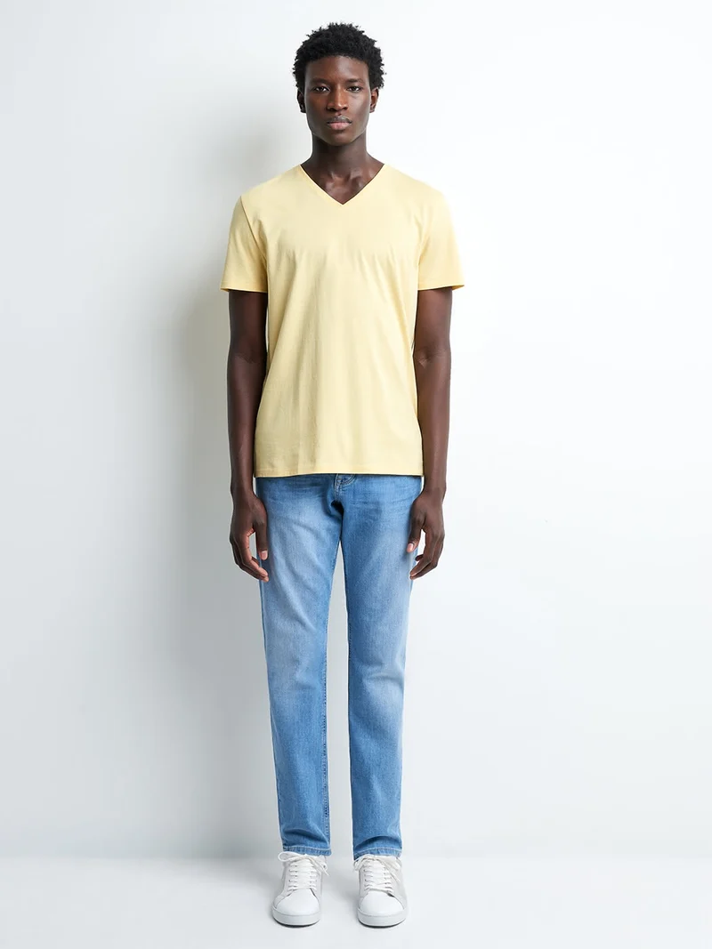 T-shirt col V en coton Supima®