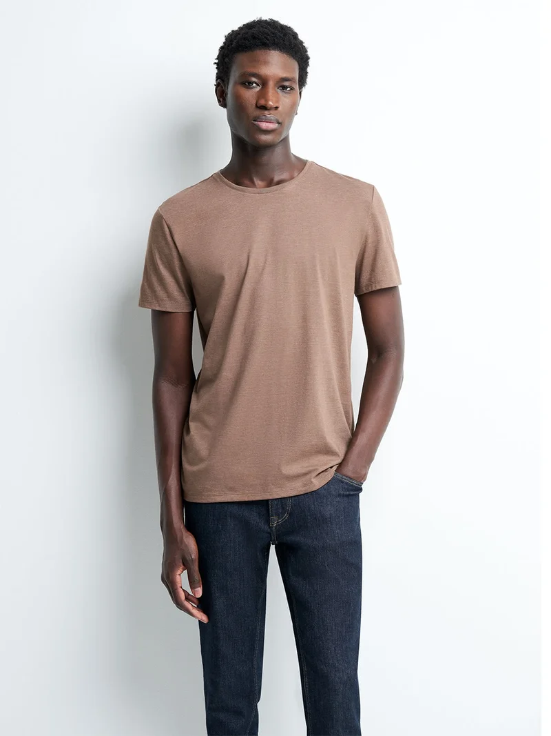 T-shirt col rond mélange coton Supima®