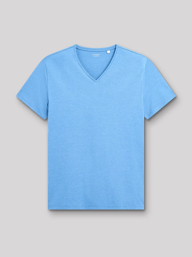 T-shirt col V mélange coton Supima®