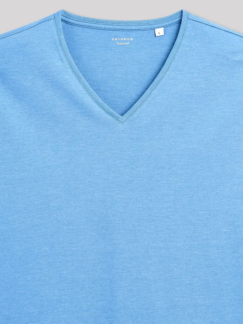 T-shirt col V mélange coton Supima®