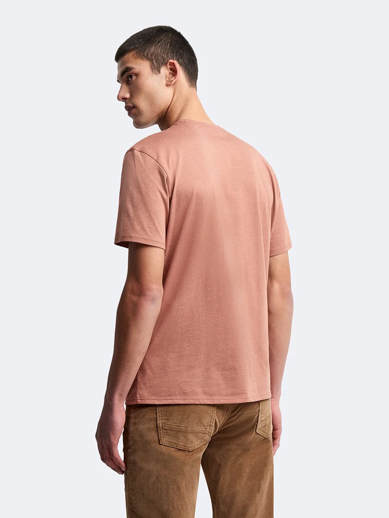 T-shirt col rond en coton à motif