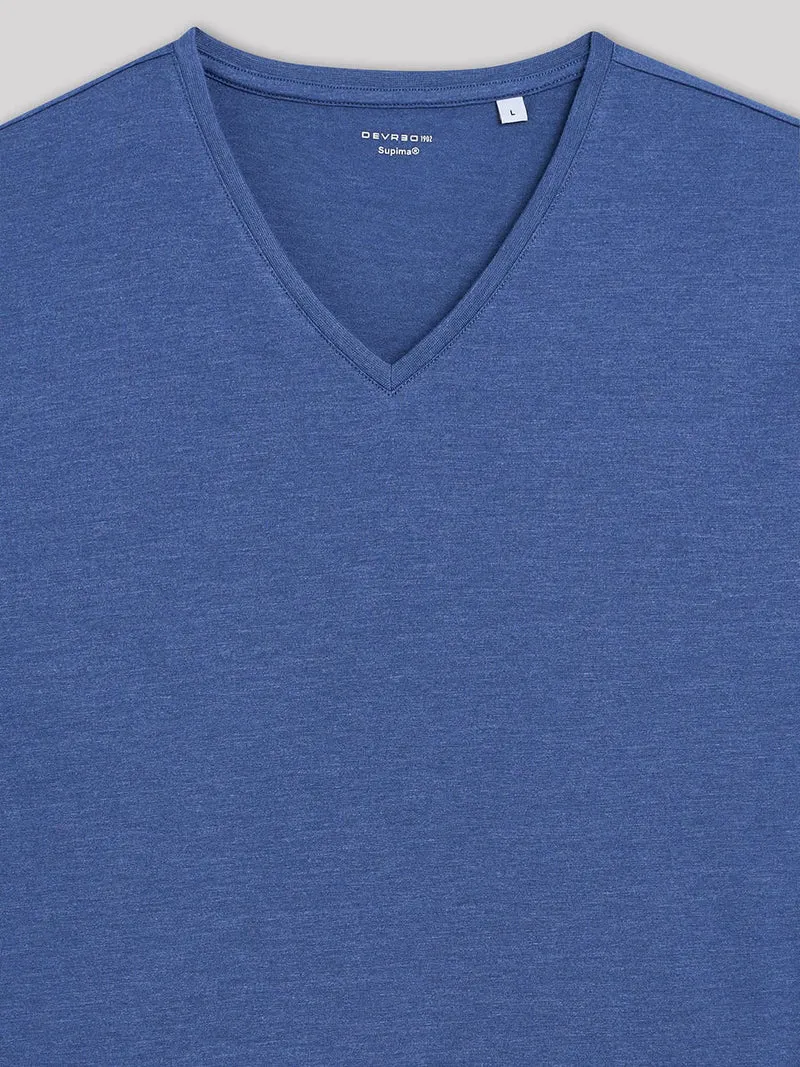 T-shirt col V mélange coton Supima®