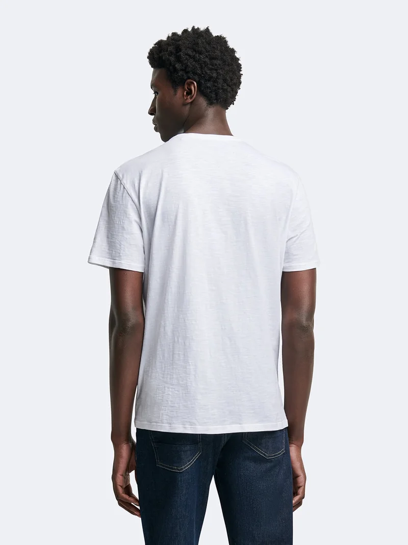 T-shirt col rond 100% coton à motif