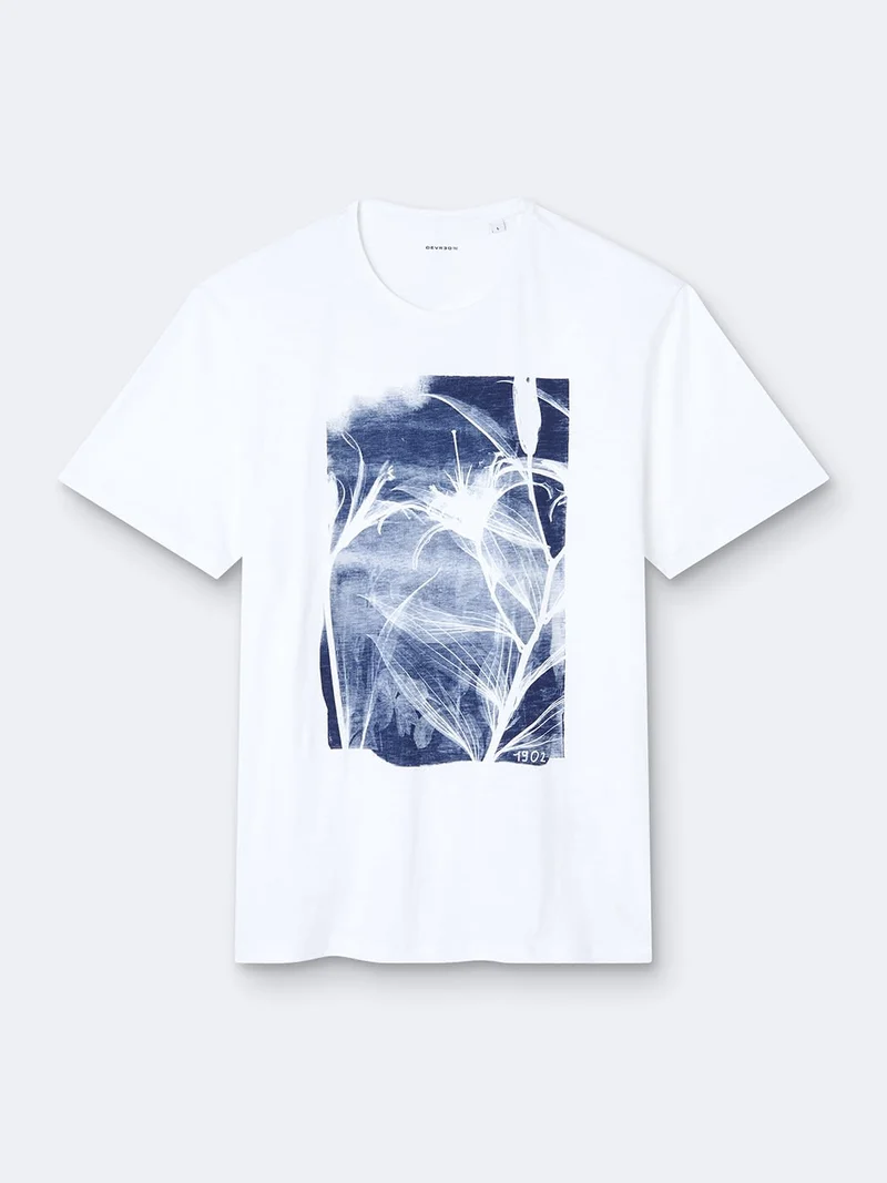 T-shirt col rond 100% coton à motif