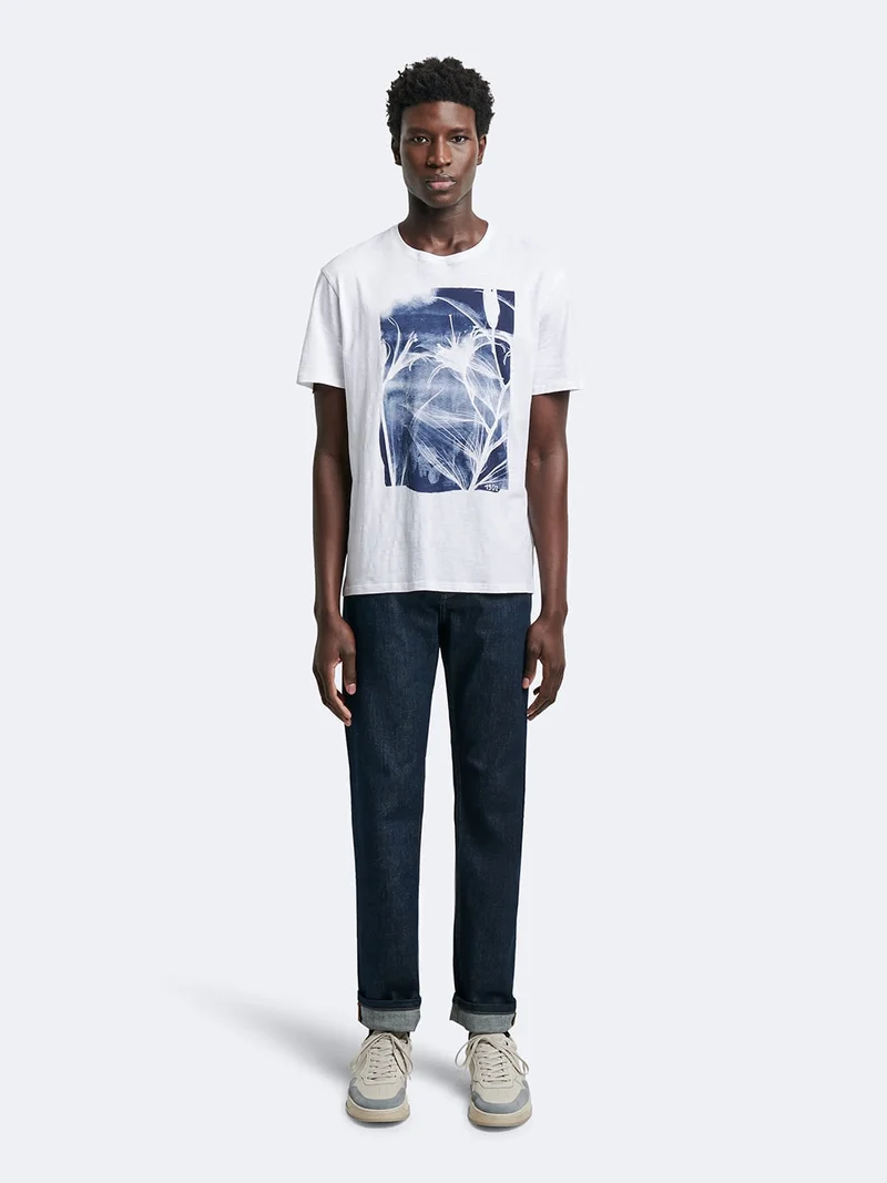 T-shirt col rond 100% coton à motif