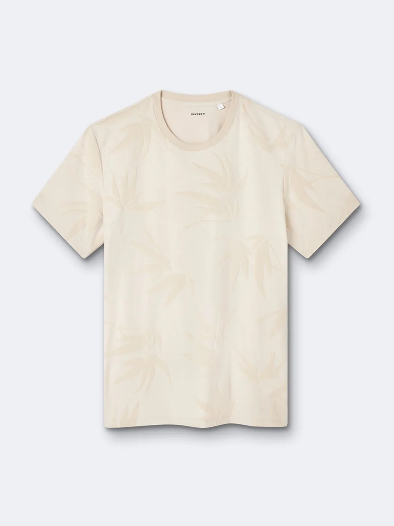 T-shirt col rond en coton fleuri