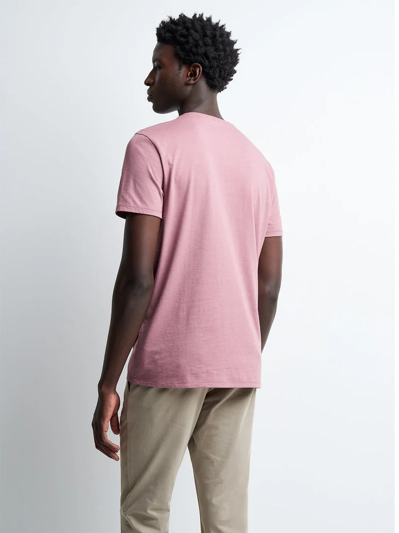 T-shirt col V mélange coton Supima®