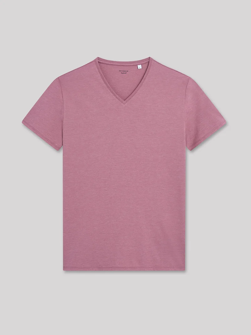 T-shirt col V mélange coton Supima®
