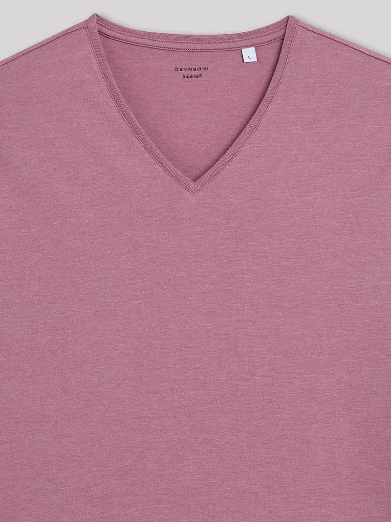 T-shirt col V mélange coton Supima®