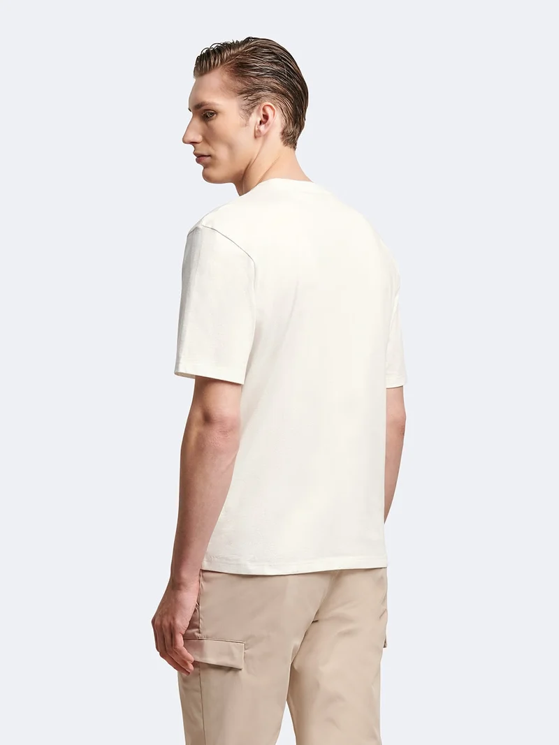 T-shirt col rond 100% coton brodé