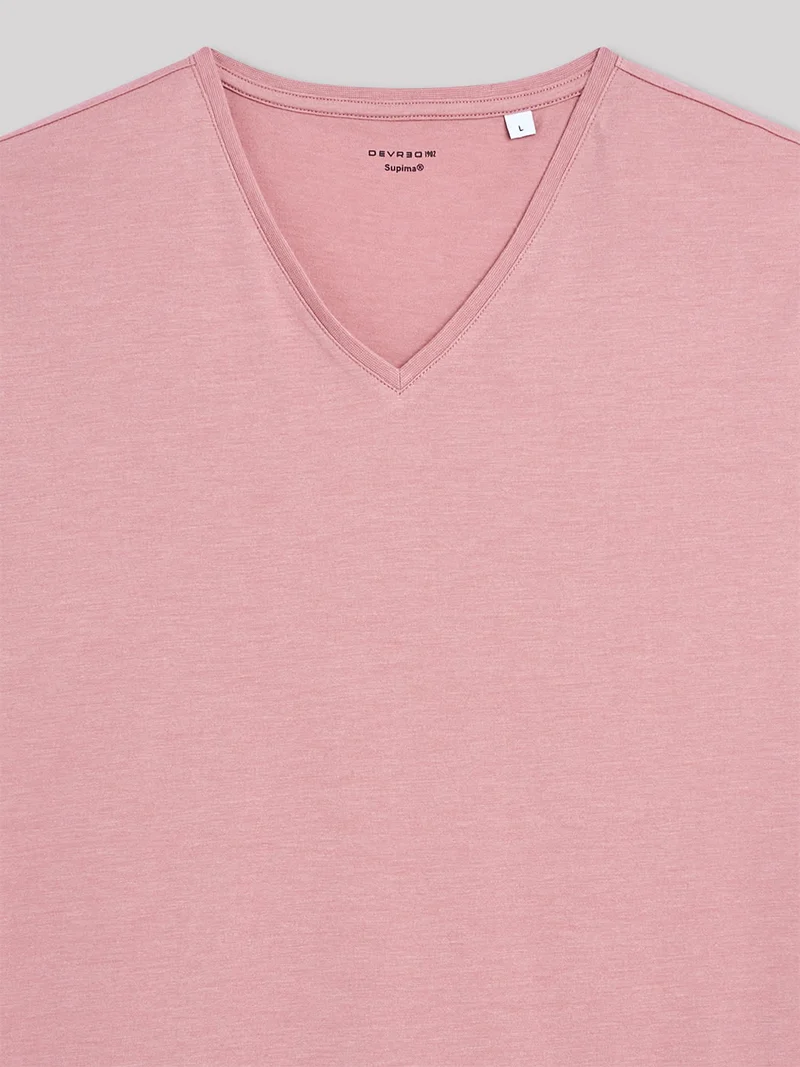 T-shirt col V mélange coton Supima®
