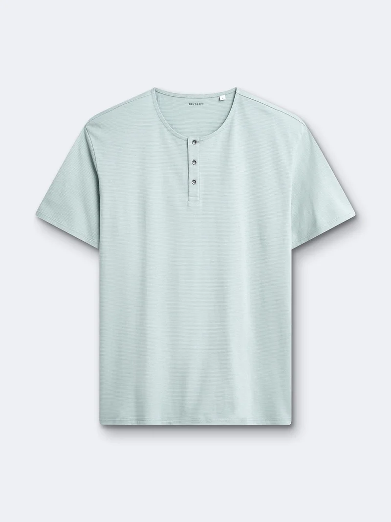 T-shirt col tunisien en coton