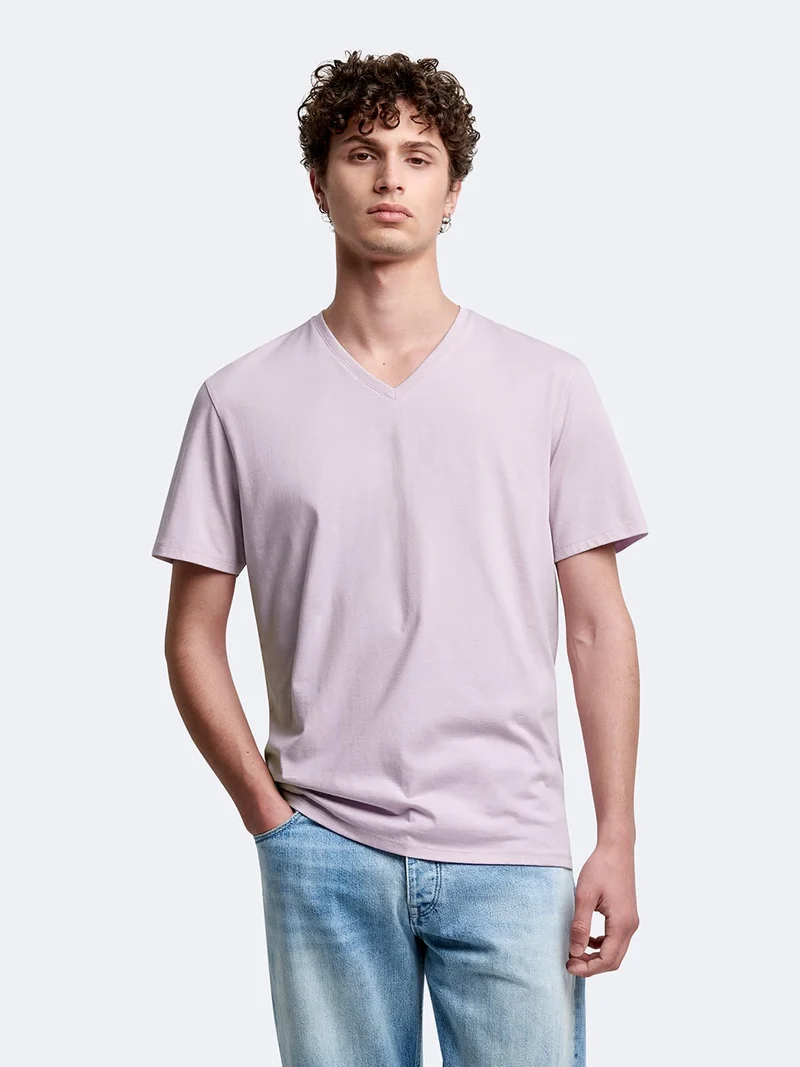 T-shirt col V mélange coton Supima®