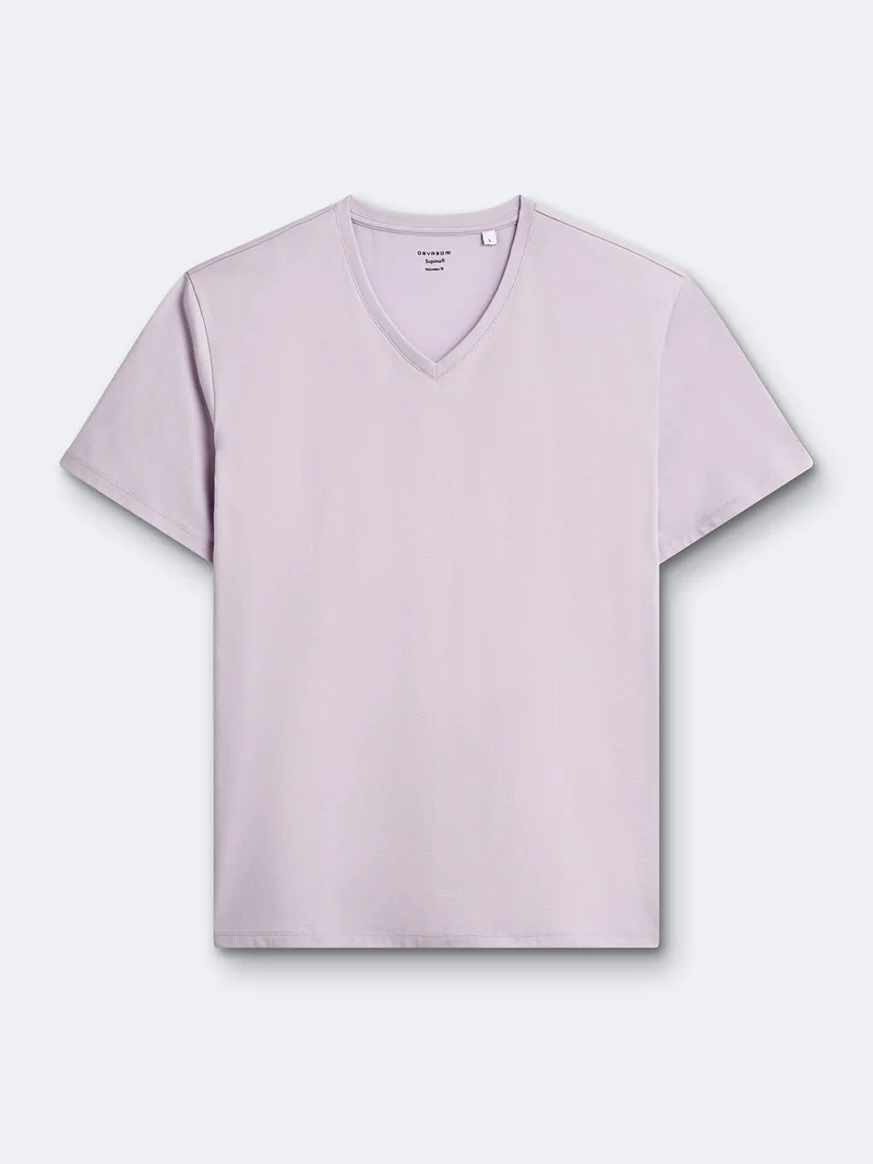 T-shirt col V mélange coton Supima®