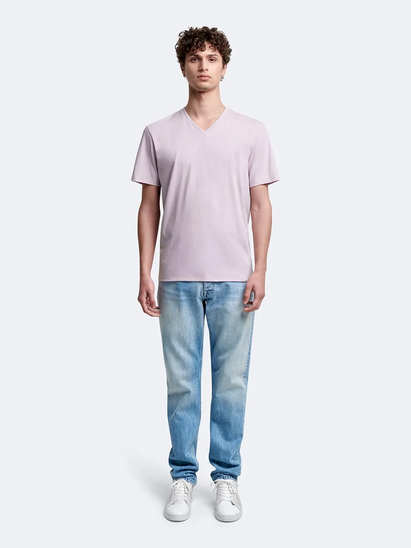 T-shirt col V mélange coton Supima®