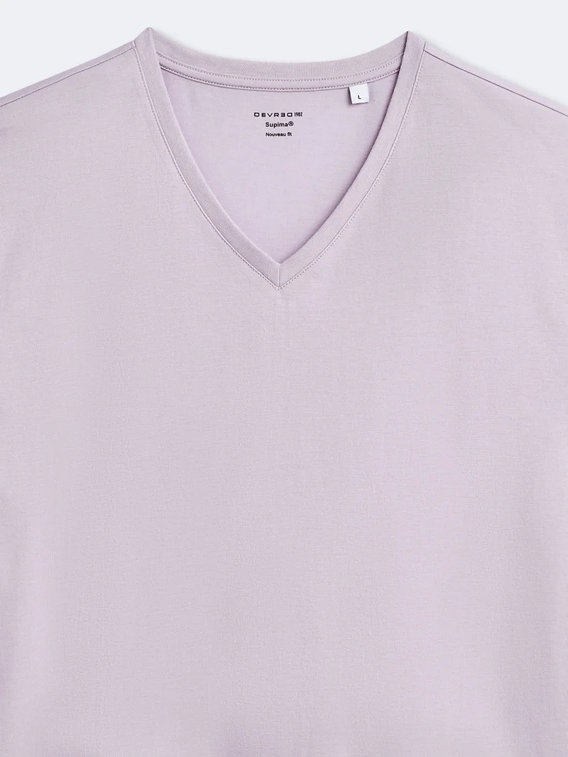 T-shirt col V mélange coton Supima®