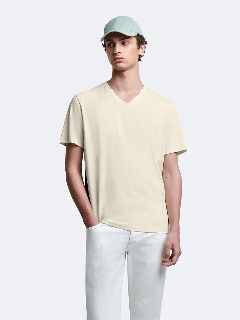 T-shirt col V en coton Supima®