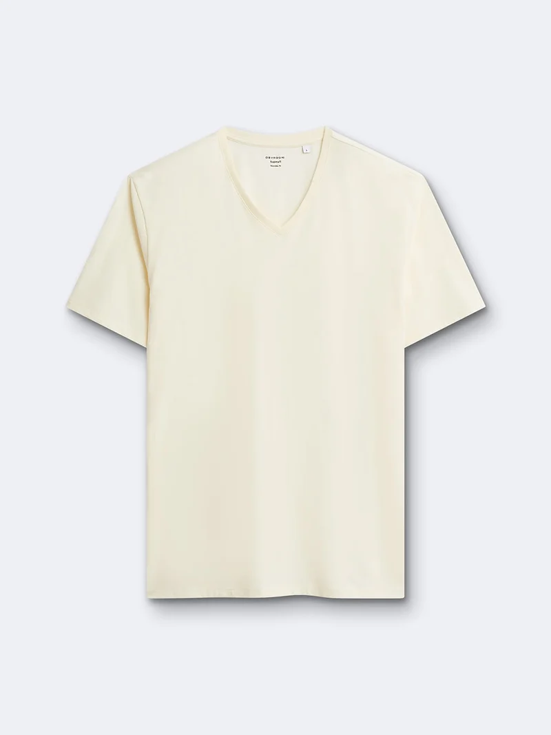 T-shirt col V en coton Supima®