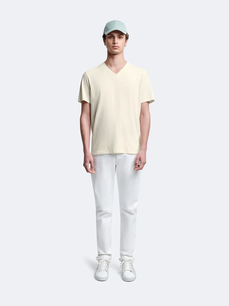 T-shirt col V en coton Supima®