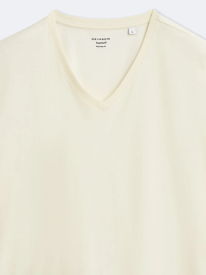 T-shirt col V en coton Supima®