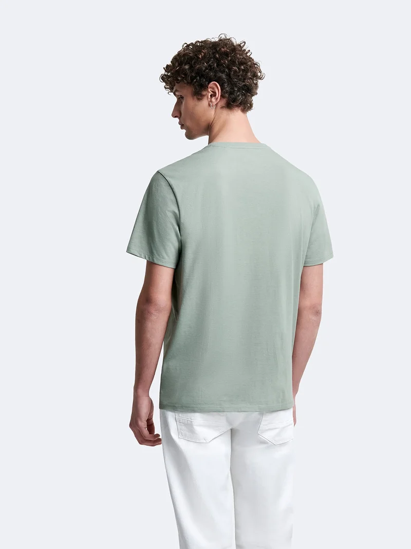 T-shirt col V mélange coton Supima®