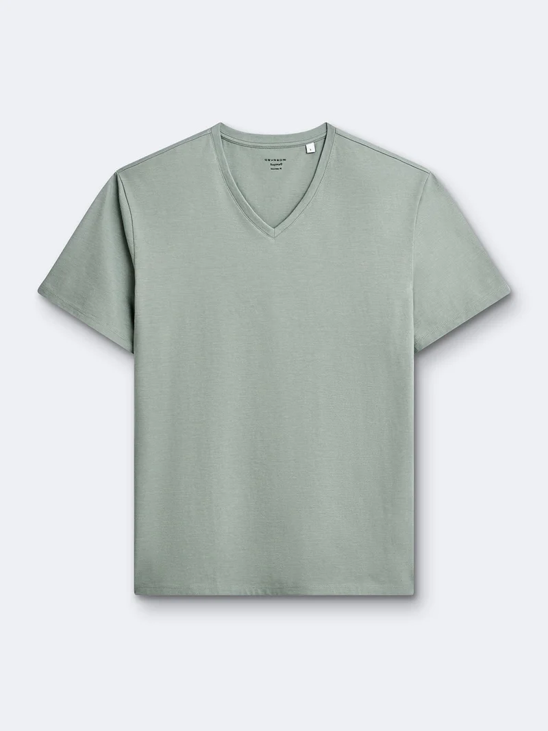 T-shirt col V mélange coton Supima®