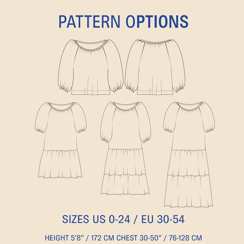 Patron de couture PDF | Blouse & Robe Moira | Wardrobe by Me