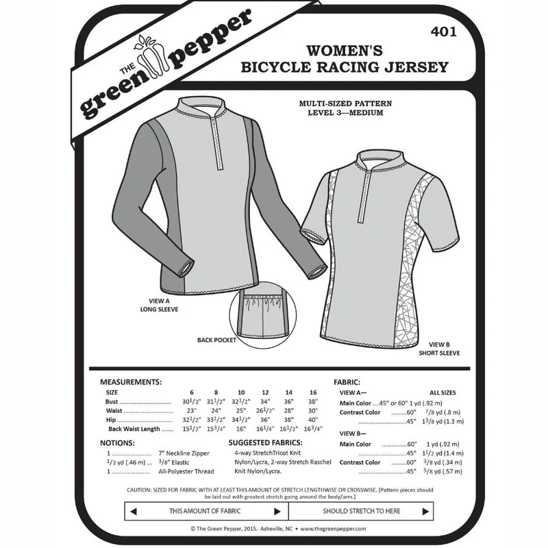 PATRON DE COUTURE PDF | Haut de vélo de course pour femme | The Green Pepper