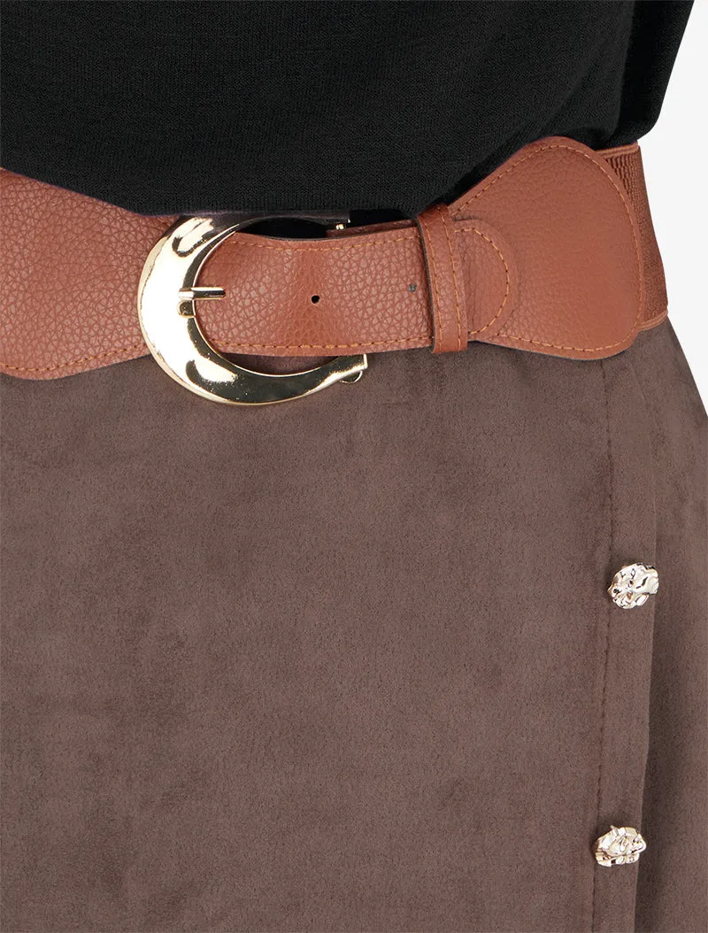 Robe bimatière droite style portefeuille - Noir