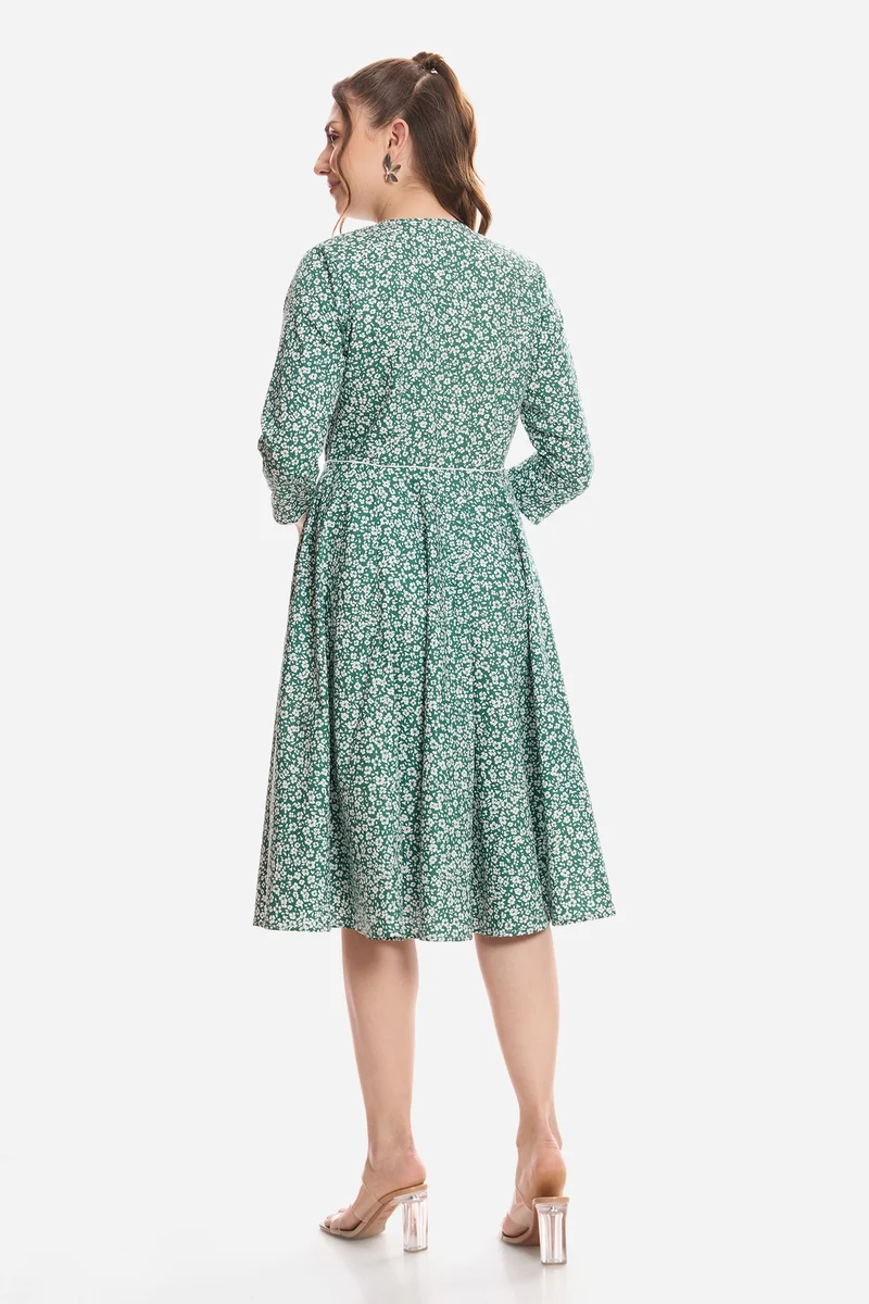 Inori|100% Cotton Mini Dress With Piping