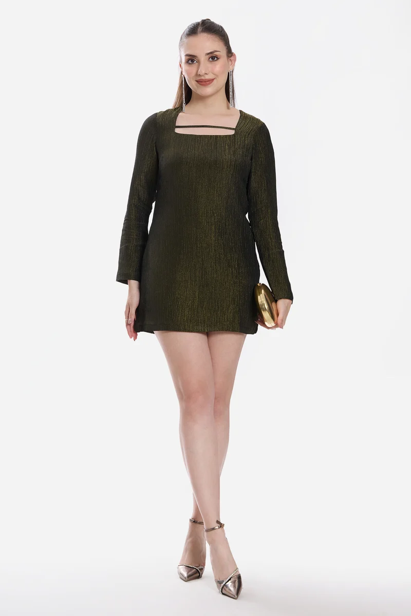 Lusy|100% Viscose A-Line Mini Dress