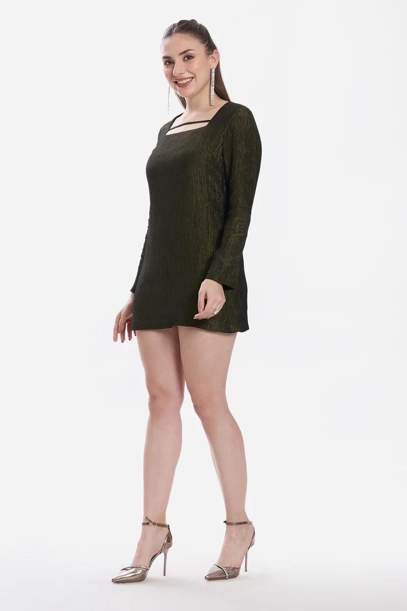 Lusy|100% Viscose A-Line Mini Dress