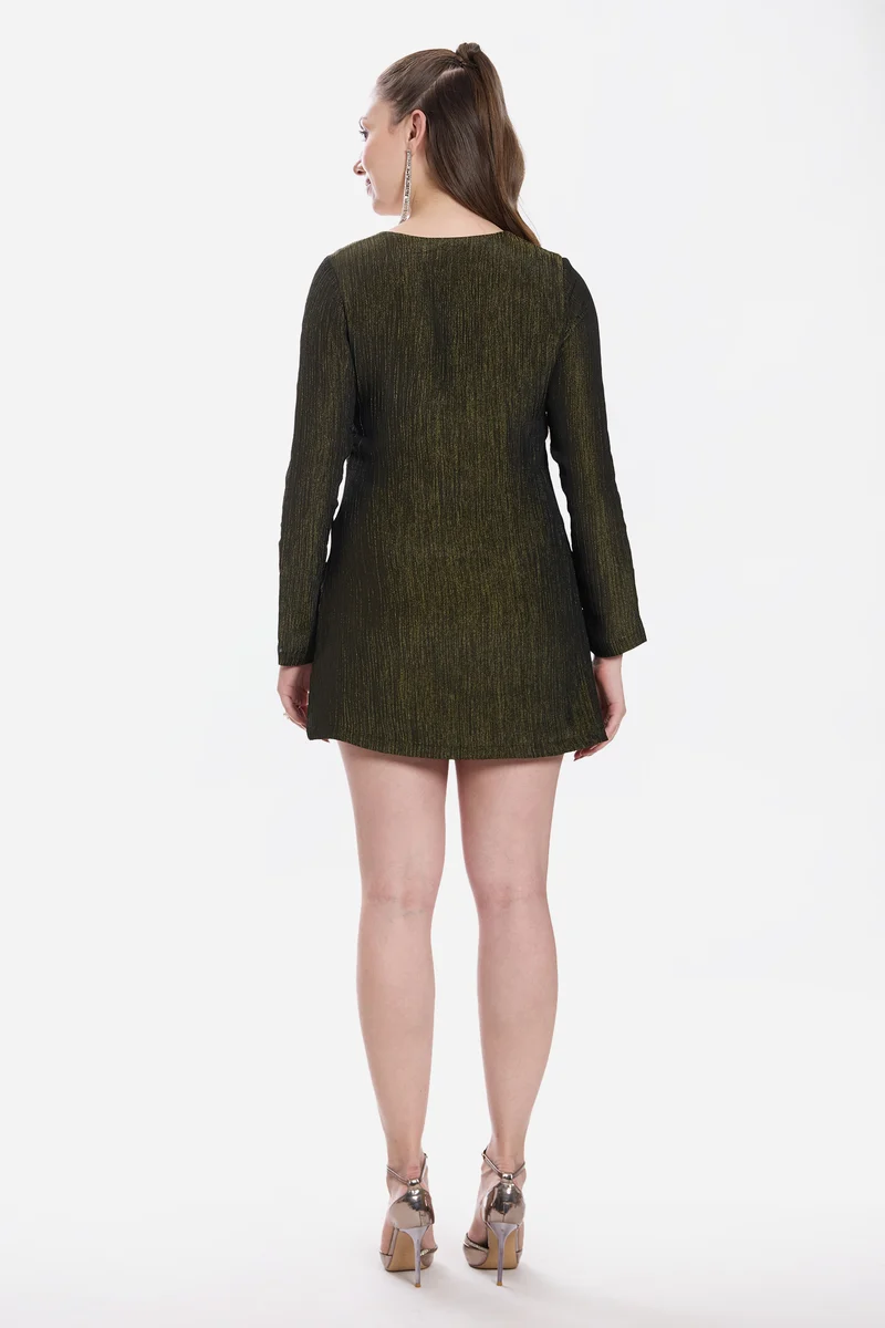 Lusy|100% Viscose A-Line Mini Dress