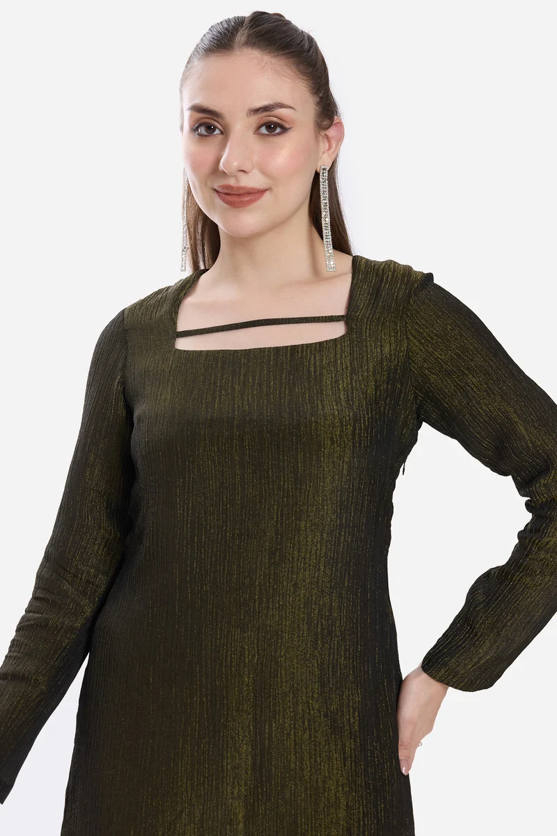 Lusy|100% Viscose A-Line Mini Dress