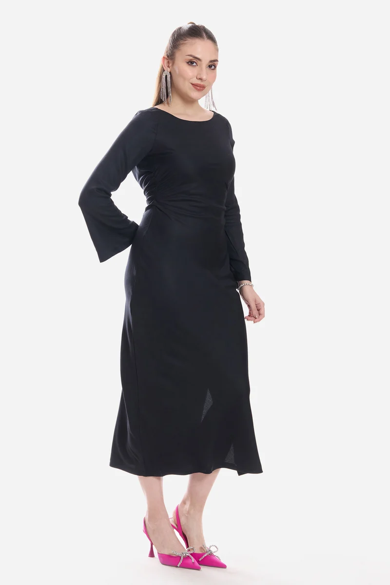 Maais|100% Viscose A-Line Maxi Dress