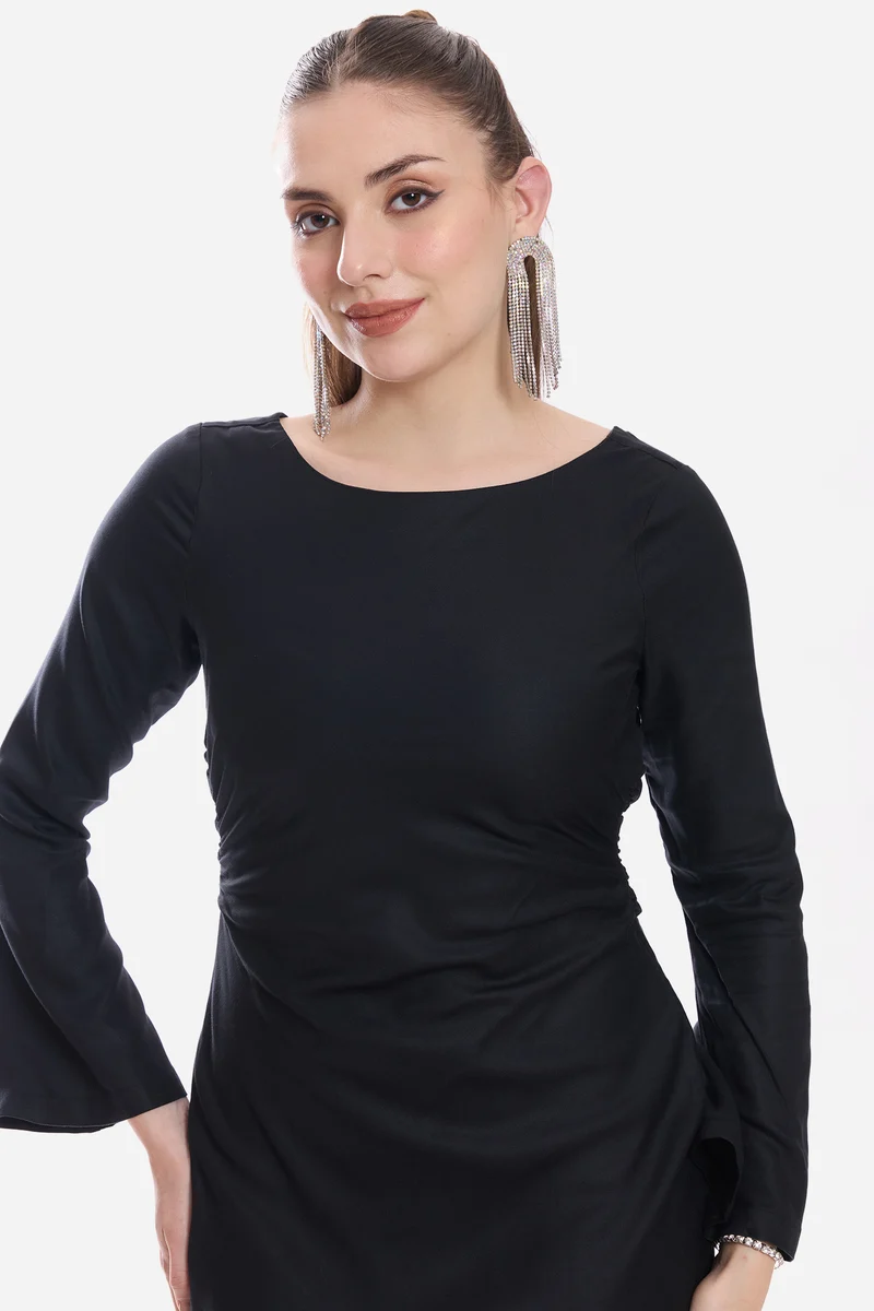 Maais|100% Viscose A-Line Maxi Dress