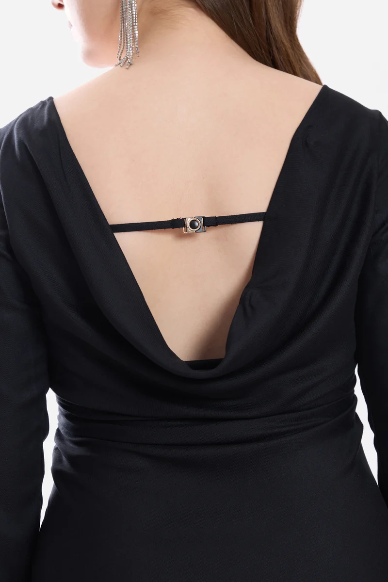 Maais|100% Viscose A-Line Maxi Dress