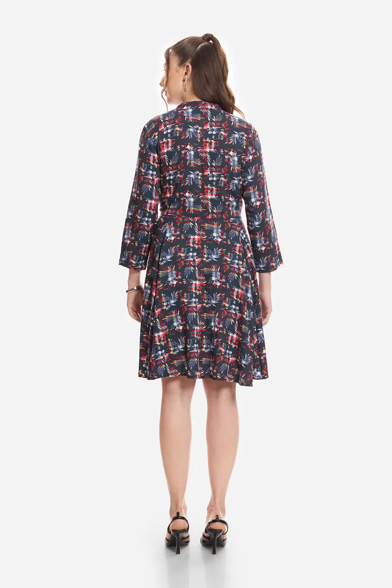 Havah|100% Viscose Mini Shirt Dress