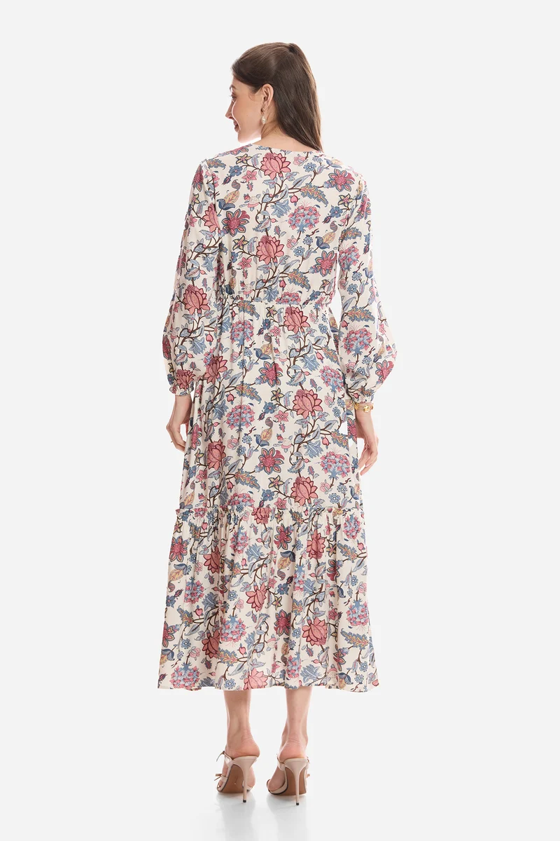 Hiromi|100% Viscose A-Line Maxi Dress