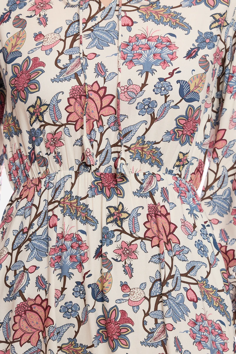 Hiromi|100% Viscose A-Line Maxi Dress