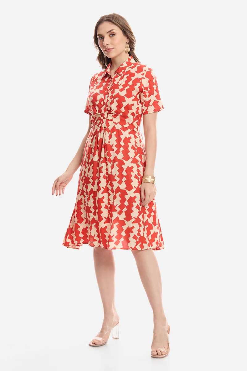 Ciela|100% Viscose Knee Length Workwear Dress