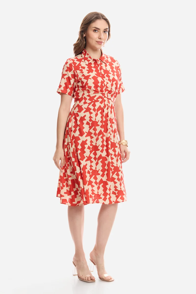 Ciela|100% Viscose Knee Length Workwear Dress