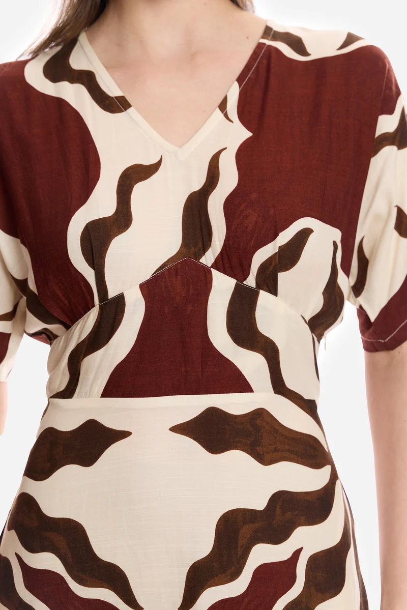 Ishya|100% Viscose Printed Empire Dress