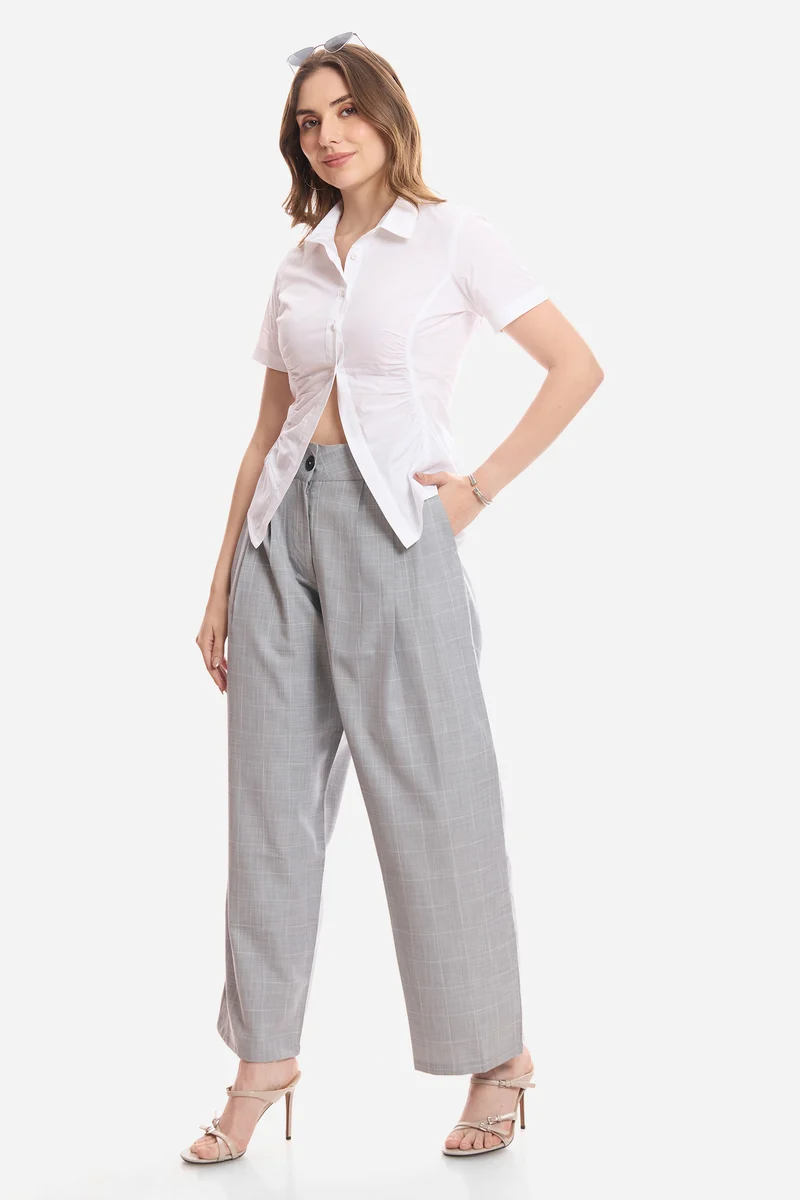 Chara|100% Cotton Shirt With Asymmetric Hem